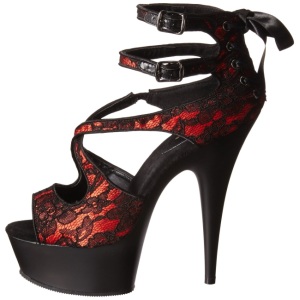 Rosso Raso 15 cm Pleaser DELIGHT-678LC Plateau Tacchi Alti
