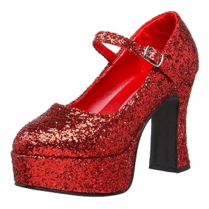 Rosso Scintillare 11 cm MARYJANE-50G Scarpe Dcollet Mary Jane