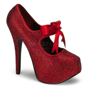 Rosso Strass Cristallo 14,5 cm Burlesque TEEZE-04R Plateau Scarpe Dcollet