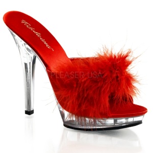 Rosso Trasparente 13 cm Fabulicious LIP-101-8 Plateau Mules Alte