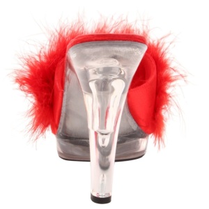 Rosso Trasparente 13 cm Fabulicious LIP-101-8 Plateau Mules Alte