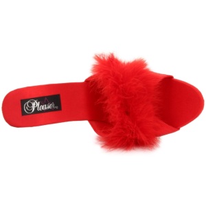 Rosso Trasparente 13 cm Fabulicious LIP-101-8 Plateau Mules Alte