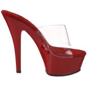 Rosso Trasparente 15,5 cm KISS-201 Plateau Mules Alte