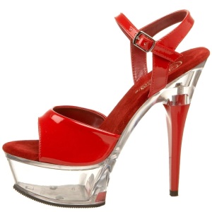 Rosso Trasparente 15 cm CAPTIVA-609 Plateau Tacchi Alti a Spillo
