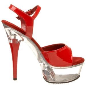 Rosso Trasparente 15 cm CAPTIVA-609 Plateau Tacchi Alti a Spillo