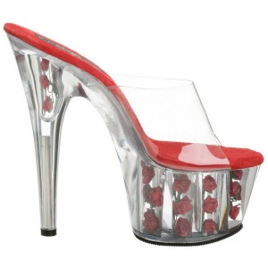 Rosso Trasparente 18 cm ADORE-701FL Plateau Mules Alte