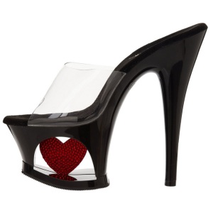 Rosso Trasparente 18 cm Pleaser MOON-701HRS Plateau Mules Alte