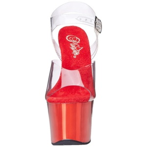 Rosso Trasparente 18 cm SKY-308 Plateau Tacchi Alti a Spillo