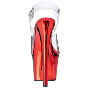Rosso Trasparente 18 cm SKY-308 Plateau Tacchi Alti a Spillo