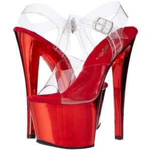 Rosso Trasparente 18 cm SKY-308 Plateau Tacchi Alti a Spillo
