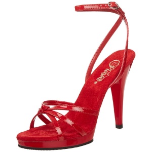 Rosso Vernice 12 cm FLAIR-436 Sandali Donna con Tacco