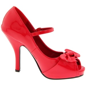Rosso Vernice 12 cm retro vintage CUTIEPIE-08 Scarpe Dcollet Punta Aperta