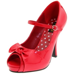 Rosso Vernice 12 cm retro vintage CUTIEPIE-08 Scarpe Dcollet Punta Aperta