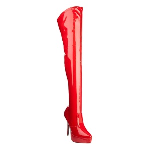 Rosso Vernice 13,5 cm INDULGE-3000 stivali alti numeri grandi da uomo