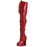 Rosso Vernice 13 cm ELECTRA-3028 Stivali alti e sopra al ginocchio