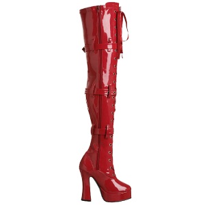 Rosso Vernice 13 cm ELECTRA-3028 stivali alti numeri grandi da uomo