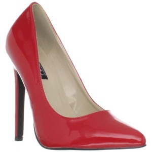 Rosso Vernice 13 cm SEXY-20 scarpe tacchi a spillo con punta