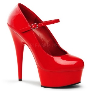 Rosso Vernice 15 cm PLEASER DELIGHT-687 Plateau Scarpe Dcollet