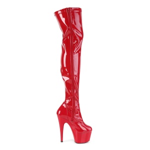 Rosso Vernice 18 cm ADORE-3000 Stivali alti e sopra al ginocchio