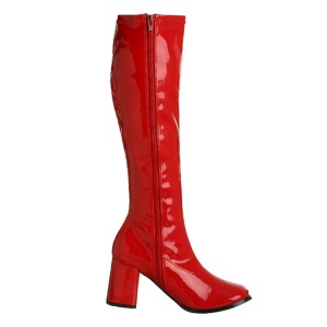 Rosso Vernice 7,5 cm GOGO-300 Stivali Donna da Uomo