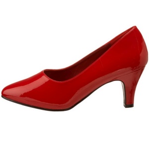 Rosso Vernice 8 cm DIVINE-420W scarpe dcollet con tacchi bassi