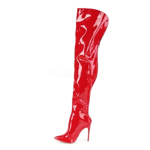 Rosso Verniciata 13 cm COURTLY-3012 Stivali Alti Pleaser