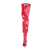 Rosso Verniciata 13 cm stivali sopra il ginocchio elasticizzati con gambale largo da uomo