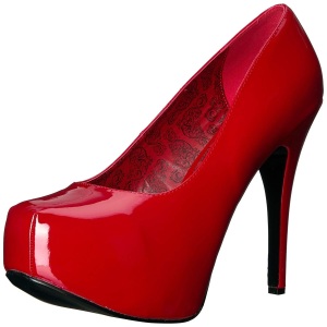 Rosso Verniciata 14,5 cm Burlesque TEEZE-06W scarpe dcollet per piedi larghi da uomo