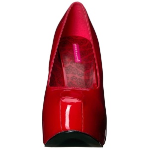 Rosso Verniciata 14,5 cm Burlesque TEEZE-06W scarpe dcollet per piedi larghi da uomo