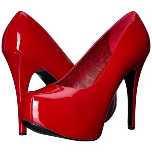 Rosso Verniciata 14,5 cm Burlesque TEEZE-06W scarpe dcollet per piedi larghi da uomo