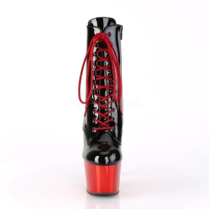 Rosso Verniciata 18 cm ADORE-1020 stivaletti con plateau cromo