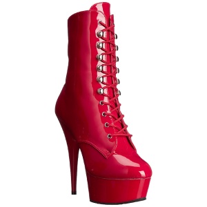 Rosso Verniciato 15,5 cm DELIGHT-1020 Stivaletti da donna plateau