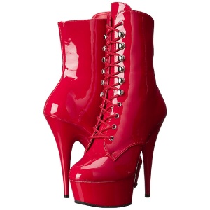 Rosso Verniciato 15,5 cm DELIGHT-1020 Stivaletti da donna plateau
