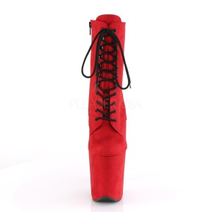 Rosso faux suede 20 cm FLAMINGO-1020FS stivaletti da pole dance