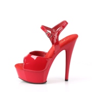 Rosso sandali pleaser con plateau e tacco 15 cm EXCITE-609