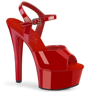 Rosso sandali pleaser con plateau e tacco 15 cm GLEAM-609