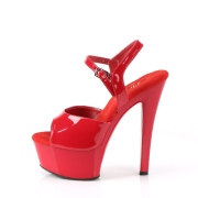 Rosso sandali pleaser con plateau e tacco 15 cm GLEAM-609