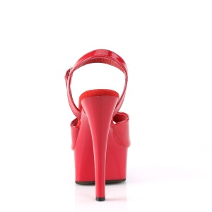 Rosso sandali pleaser con plateau e tacco 15 cm GLEAM-609