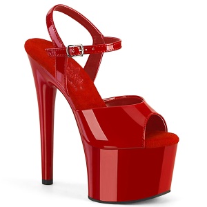 Rosso sandali pleaser con plateau e tacco 18 cm PASSION-709