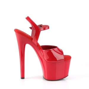 Rosso sandali pleaser con plateau e tacco 18 cm PASSION-709