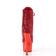 Rosso strass stivaletti pleaser con plateau e tacco 18 cm ADORE-1020CHRS