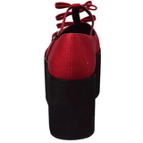 Rosso tela 8 cm CLICK-08 scarpe lolita gotico calzature suola spessa