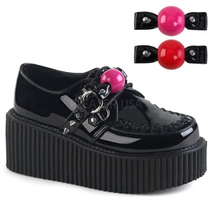Scamosciata 5 cm CREEPER-222 scarpe creepers donna suola spessa
