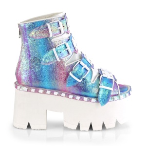 Scintillare Vegano 9 cm ASHES-70 stivaletti lolita con tacco spesso e plateau