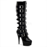 Shiny 15 cm DELIGHT-2049 buckle womens boots with platform