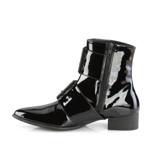 Shiny WARLOCK-55 demoniacult pointed boots - mens winklepicker boots 2 buckles