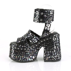 Silver 12,5 cm DemoniaCult CAMEL-102 lolita platform sandals