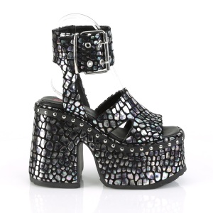 Silver 12,5 cm DemoniaCult CAMEL-102 lolita platform sandals