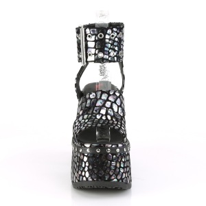 Silver 12,5 cm DemoniaCult CAMEL-102 lolita platform sandals