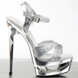 Silver 16,5 cm Pleaser ECLIPSE-619G Platform Stiletto High Heels